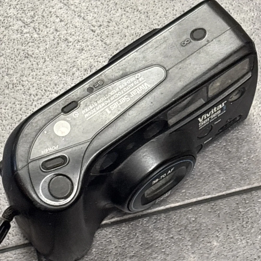 Vivitar Camera Series 1 460PZ Data Back 38-70 zoom AF W/ 35mm Film Extra Battery